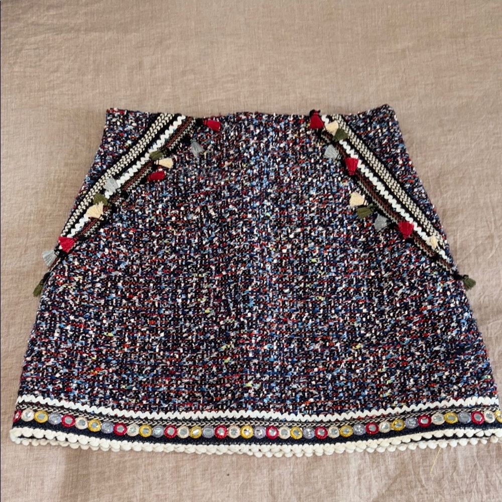 Chic Multicolor Tweed Skirt